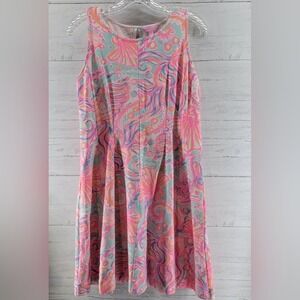 Lilly Pulitzer Felicity Pink Pout Too Much Bubbly French Terry Dress,Size Medium